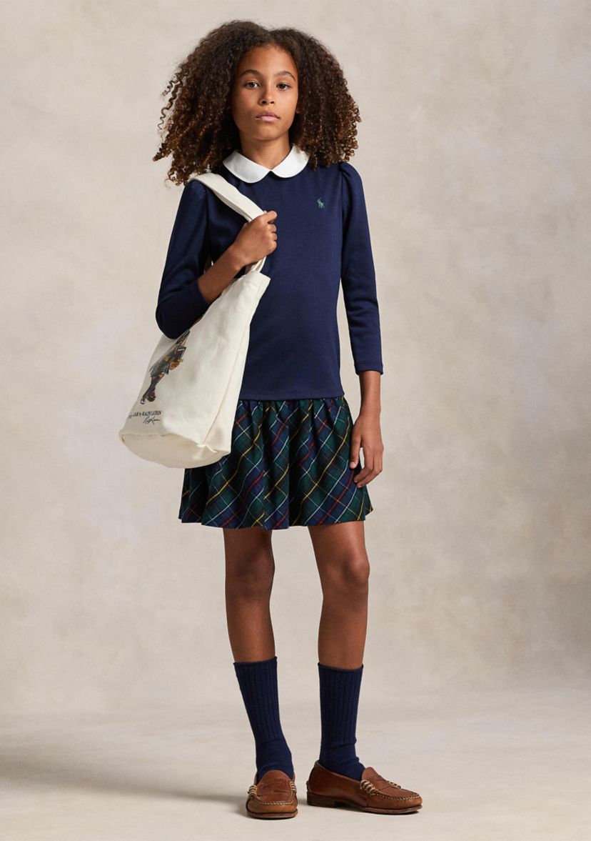 Girls 7-16 Plaid-Skirt Ponte Dress