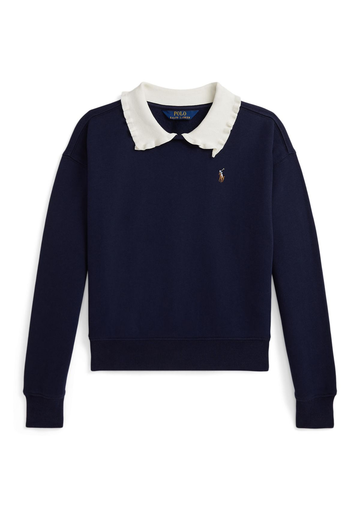 Girls 7-16 Collared Fleece Sweatshirt