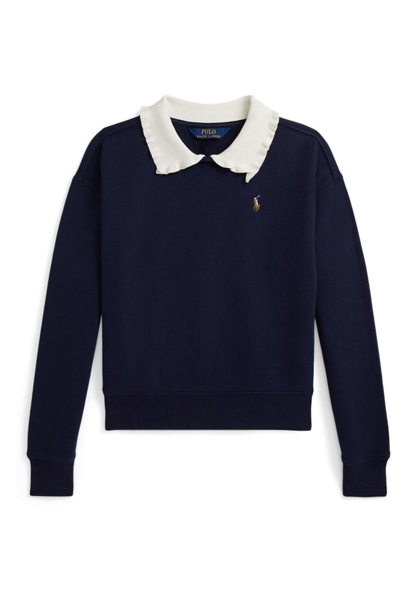 Girls 7-16 Collared Fleece Sweatshirt