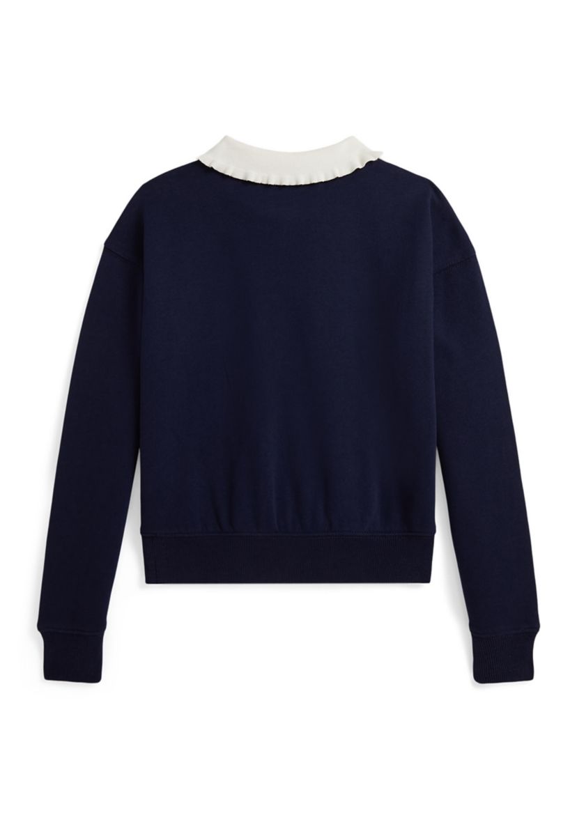 Girls 7-16 Collared Fleece Sweatshirt