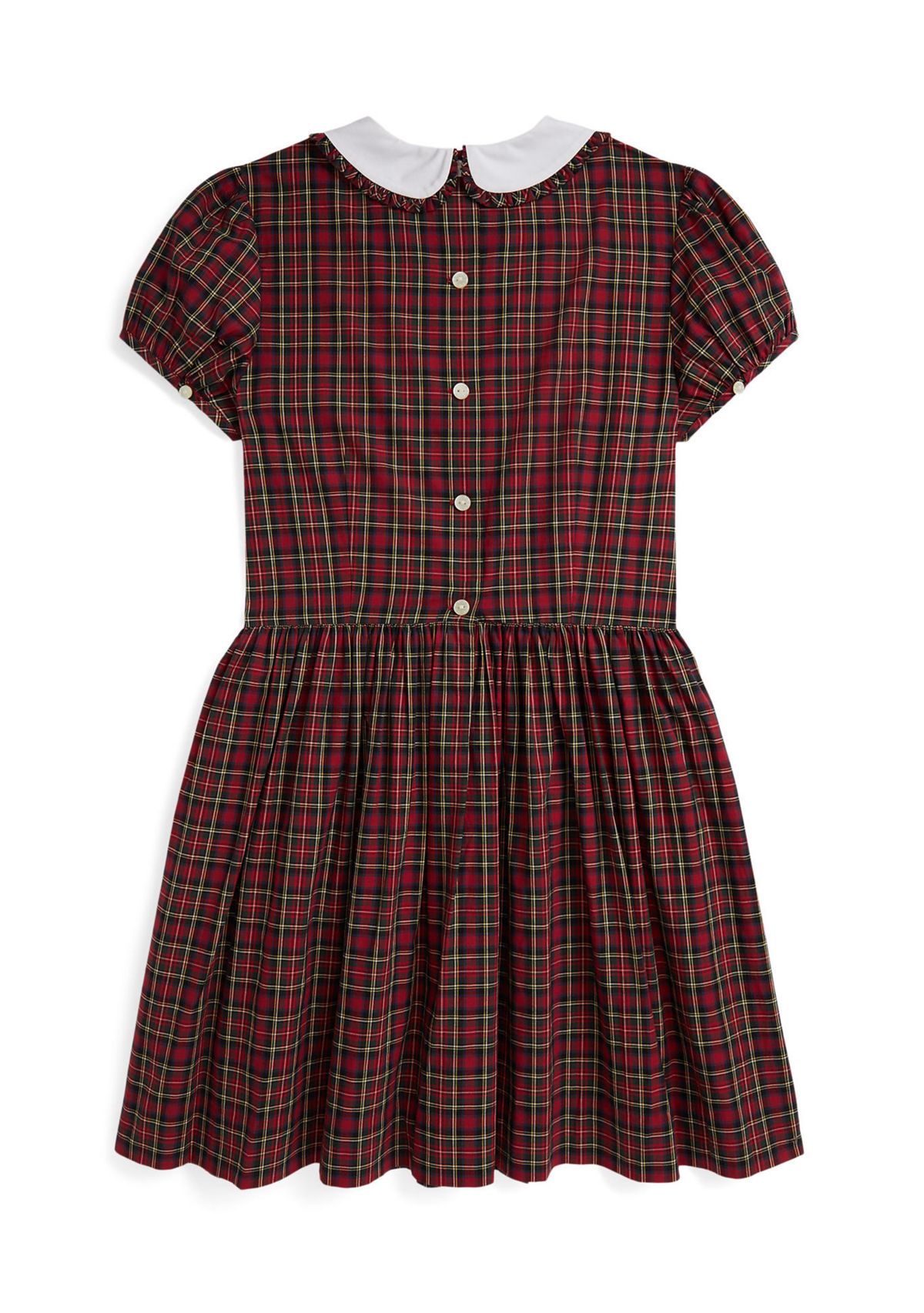 Girls 7-16 Plaid Ruffled Cotton Poplin Dress