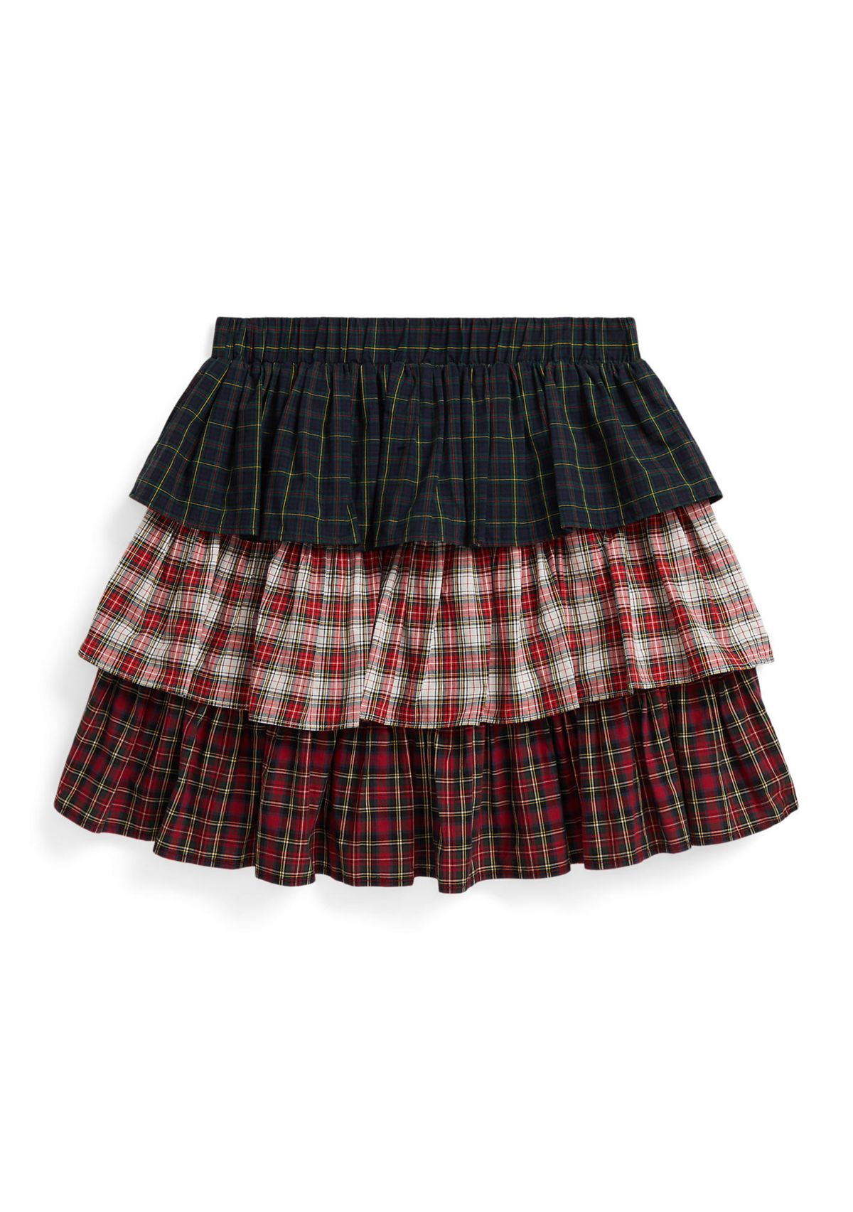 Girls 7-16 Plaid Tiered Poplin Skirt