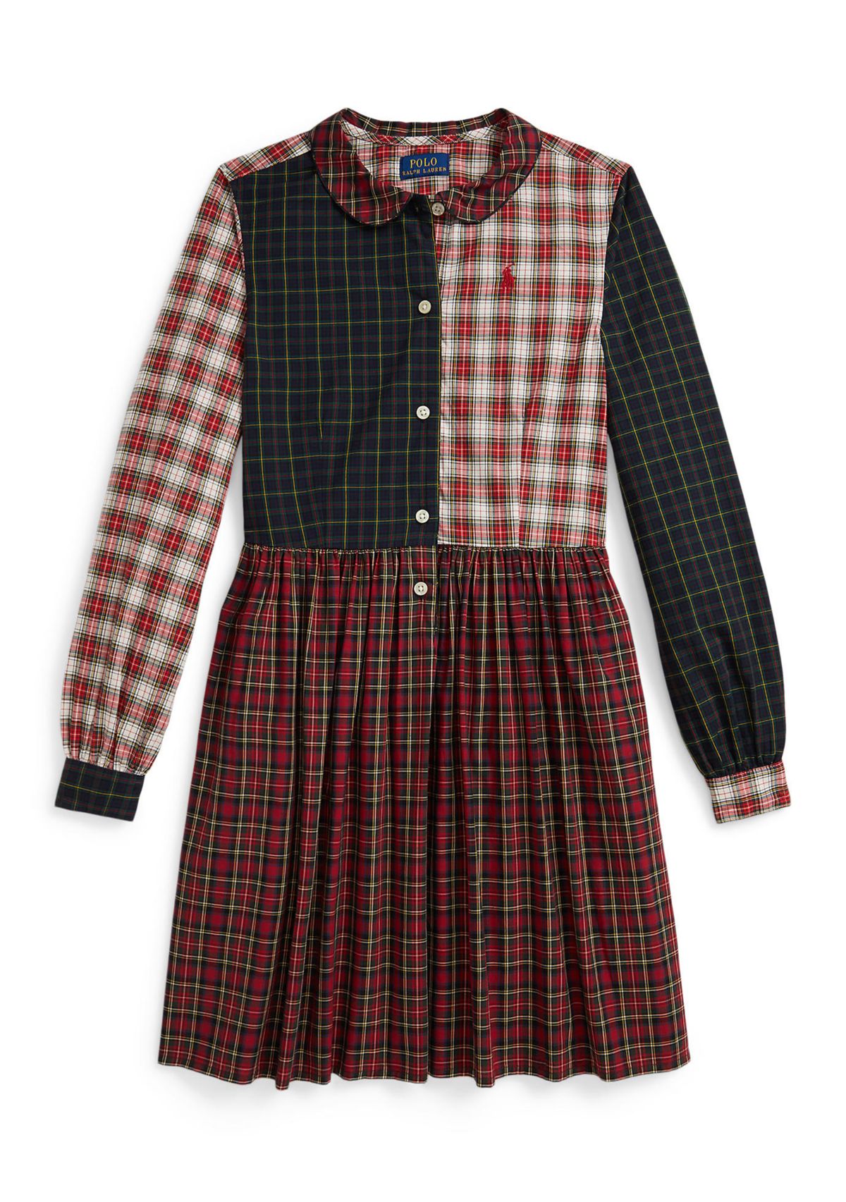 Girls 7-16 Plaid Cotton Poplin Shirtdress