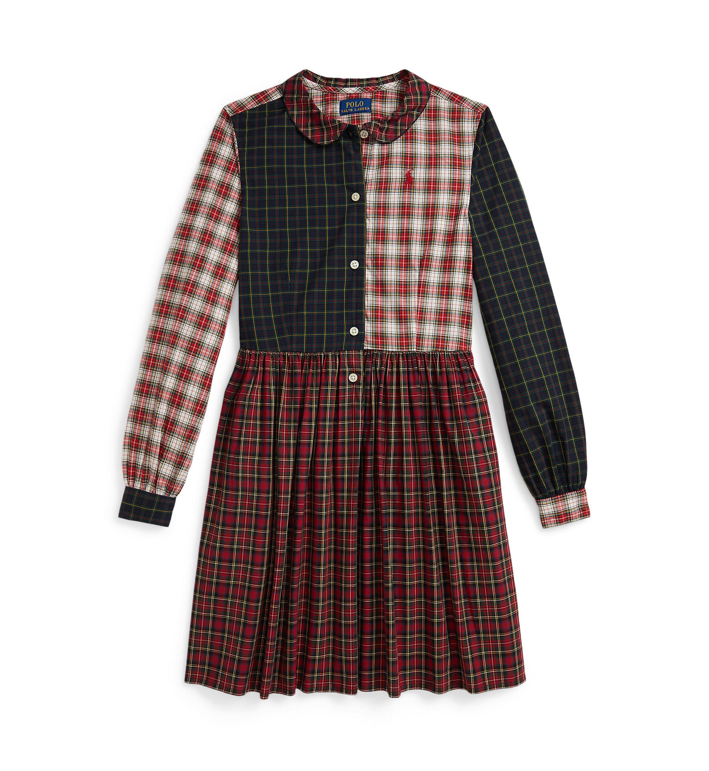 Girls 7-16 Plaid Cotton Poplin Shirtdress