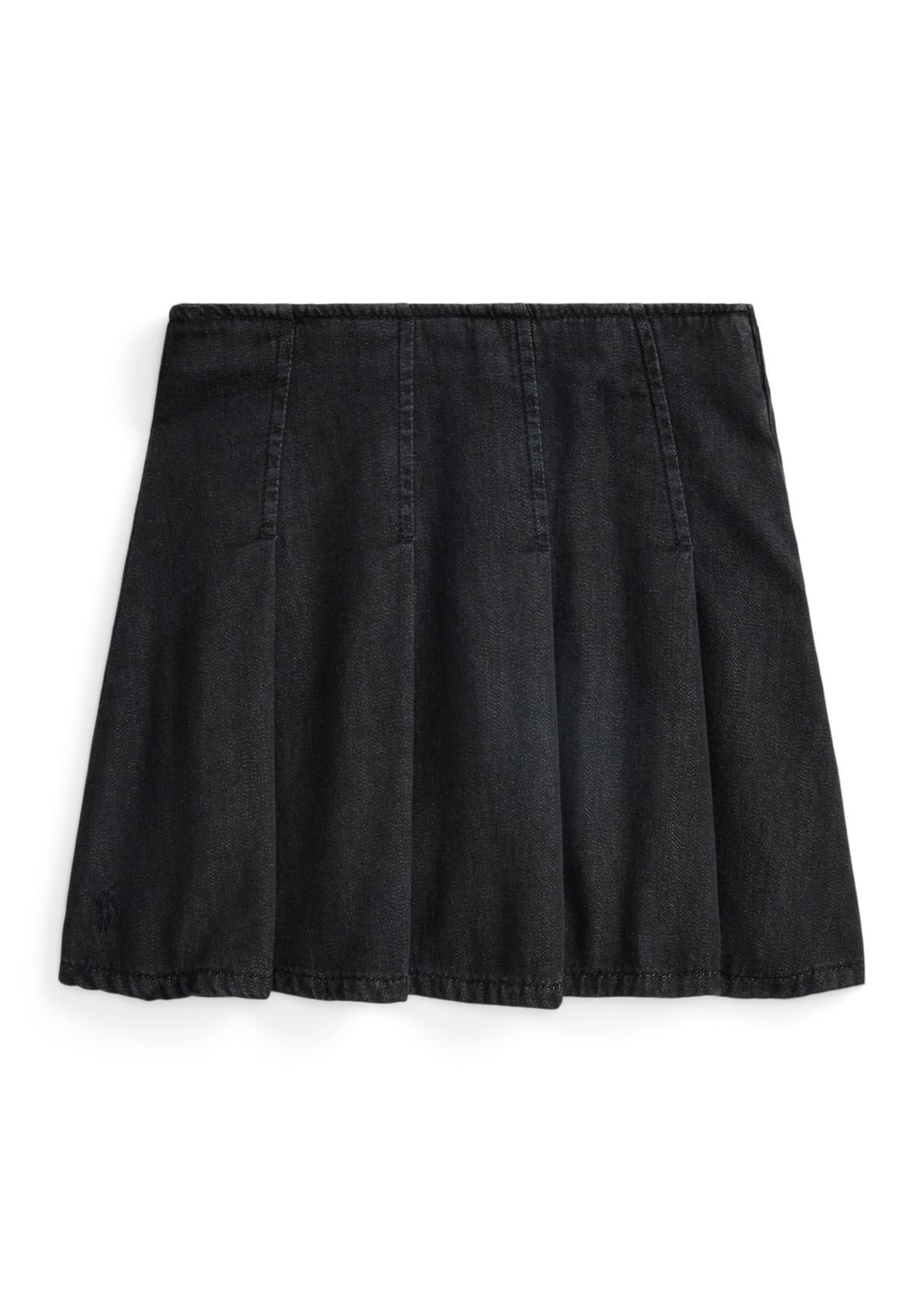 Girls 7-16 Pleated Cotton Denim Skirt