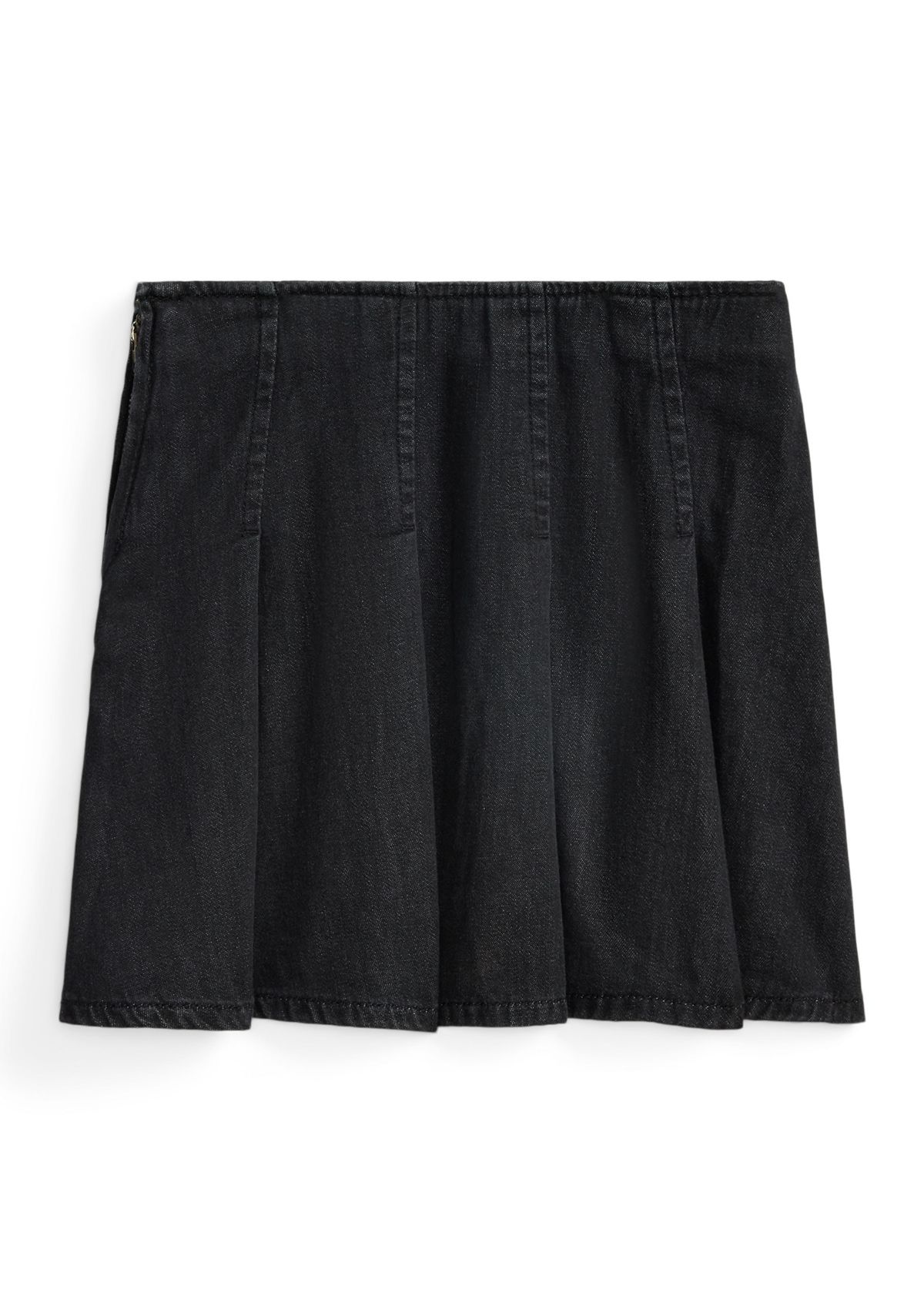 Girls 7-16 Pleated Cotton Denim Skirt