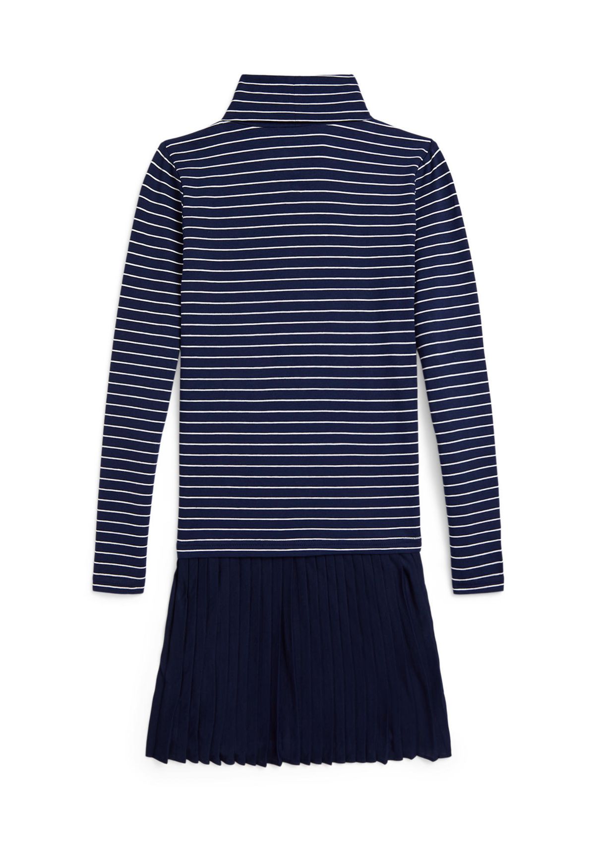 Girls 7-16 Striped Stretch Jersey Turtleneck Dress