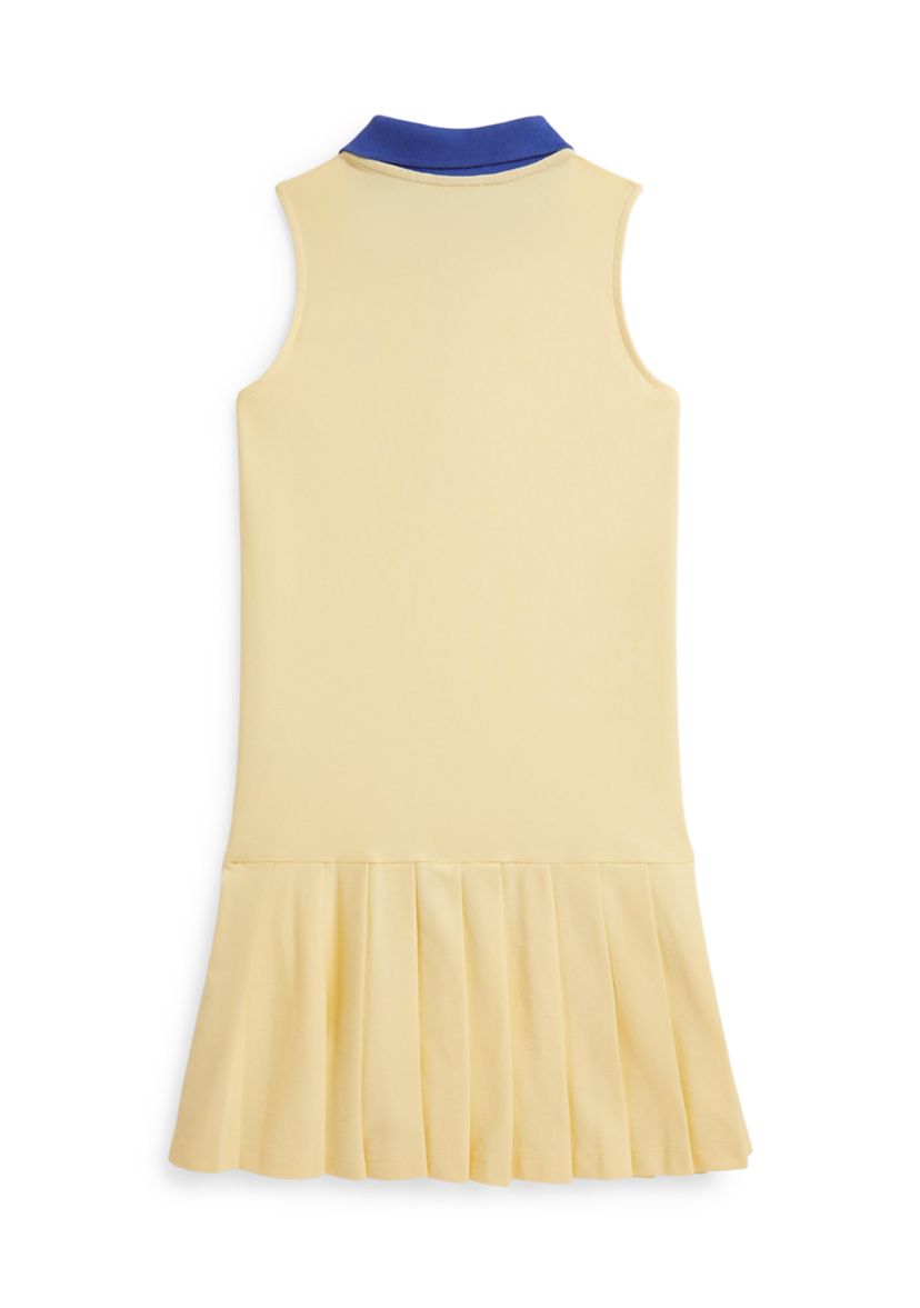 Girls 7-16 Pleated Mesh Quarter-Zip Polo Dress