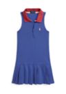 Girls 7-16 Pleated Mesh Quarter-Zip Polo Dress