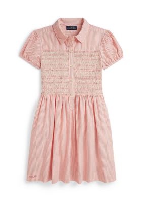 Ralph Lauren Childrenswear Girls 7-16 Striped Cotton Seersucker Dress, 10