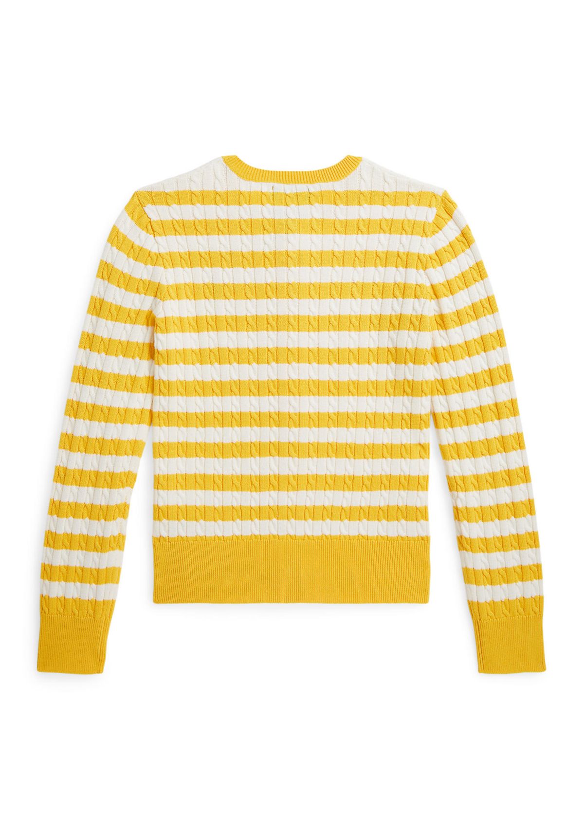 Girls 7-16 Striped Mini-Cable Cotton Cardigan