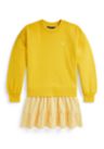 Girls 7-16 Striped-Skirt Loopback Fleece Dress