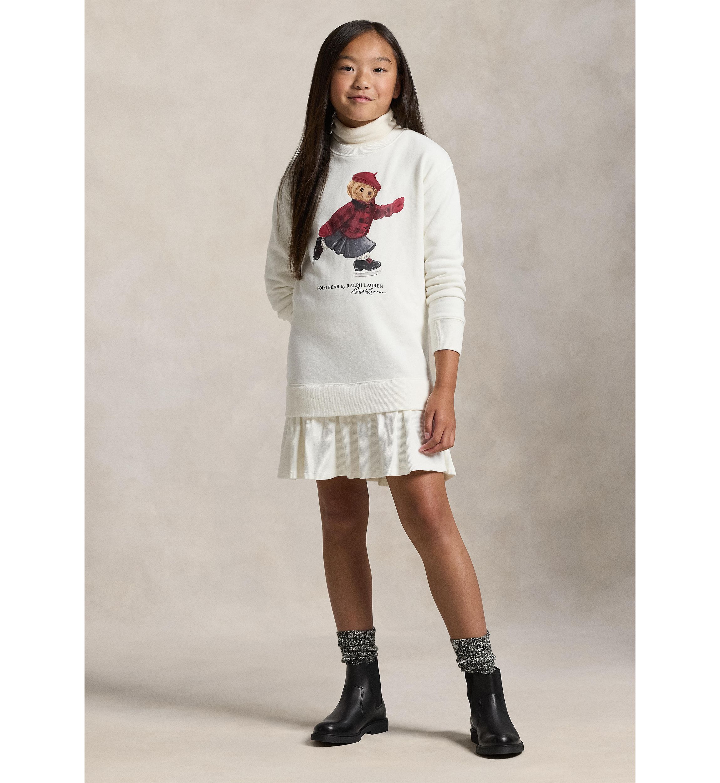 Girls 7-16 Polo Bear Fleece Dress