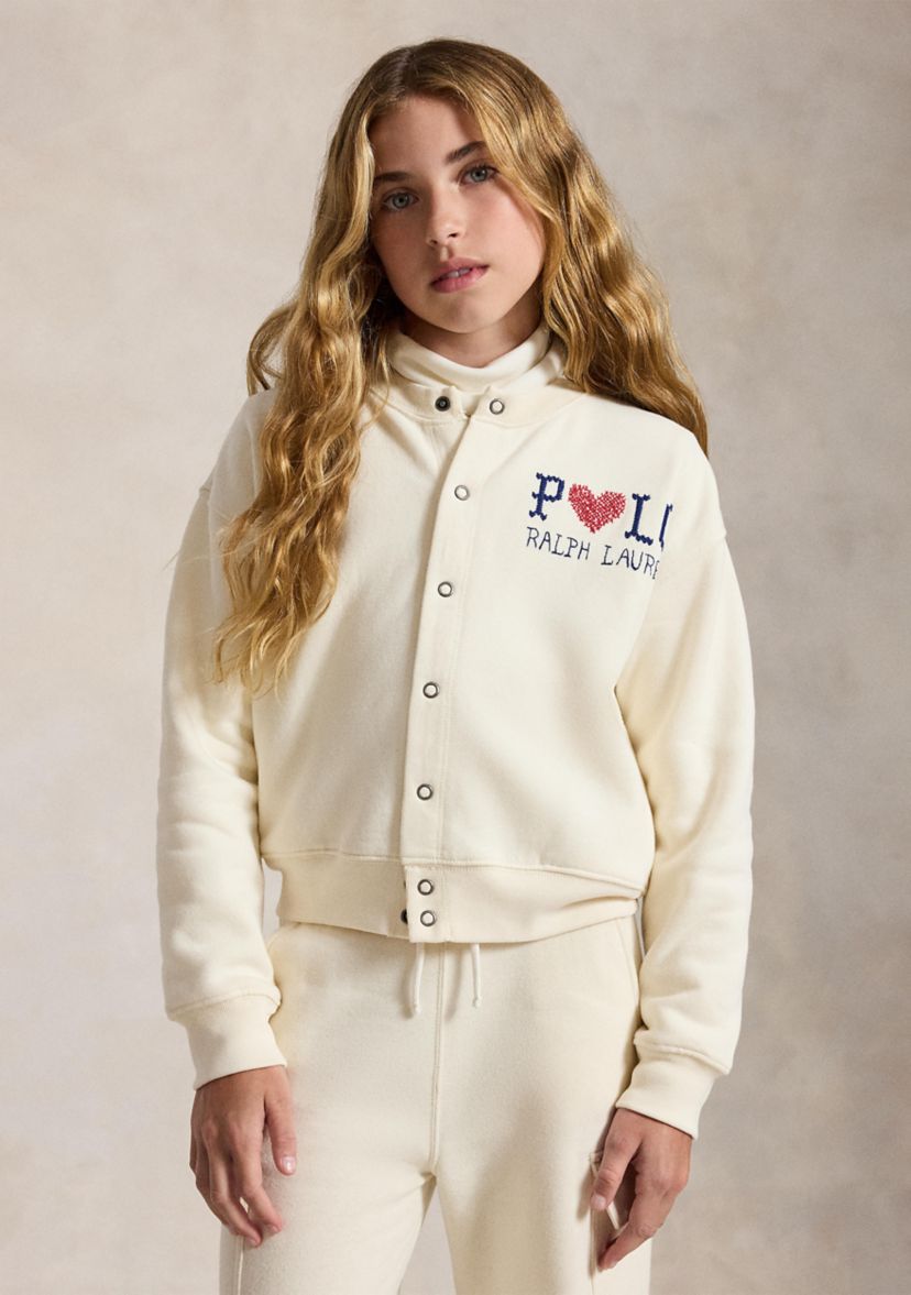 Ralph Lauren Childrenswear Girls 7-16 Logo Fleece Cardigan | Belk