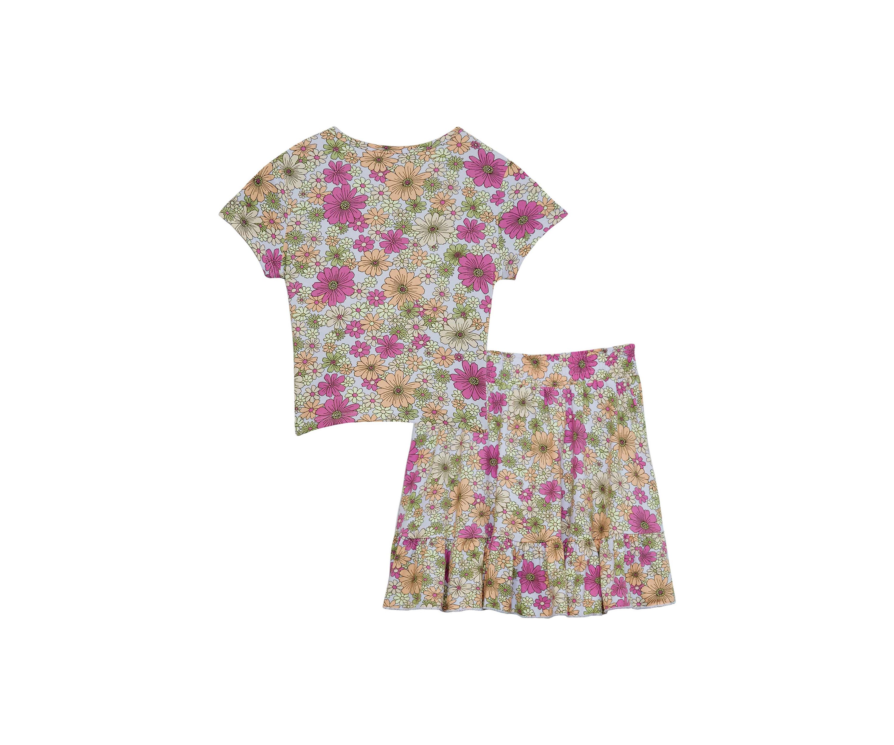 Girls 7-16 Floral Printed Skirt Set