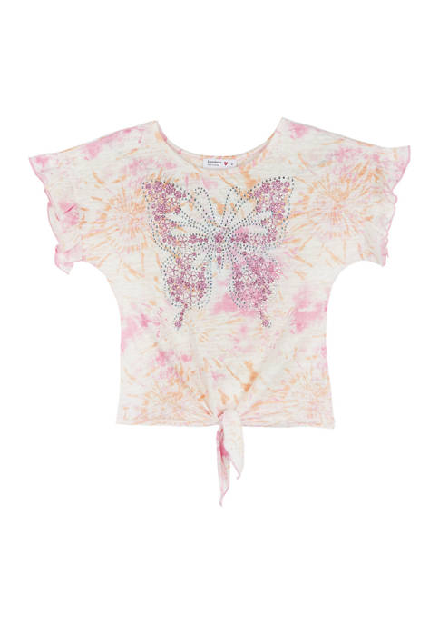 Girls 7-16 Short Sleeve Butterfly Graphic T-Shirt