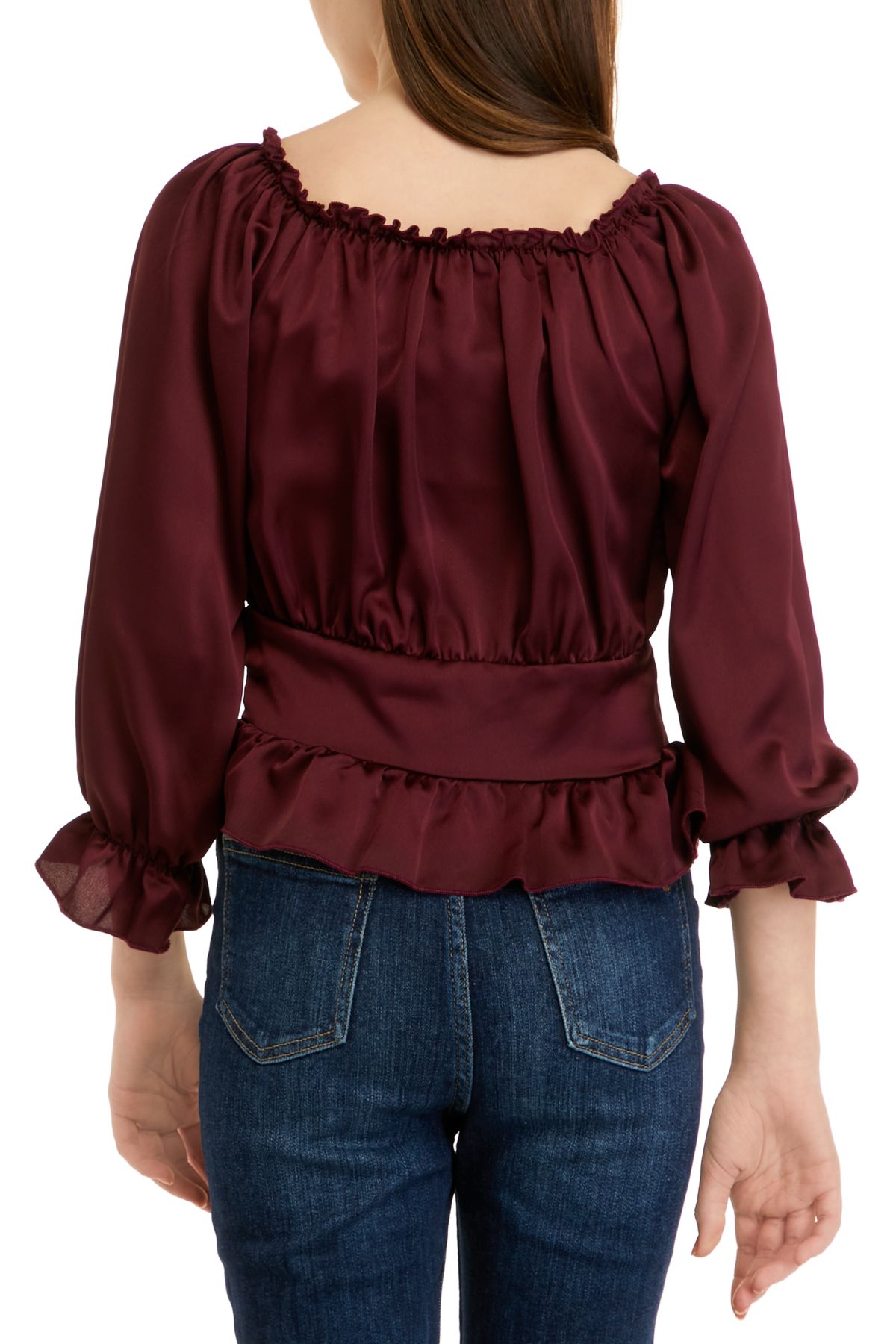 Girls 7-16 Long Sleeve Woven Fashion Top