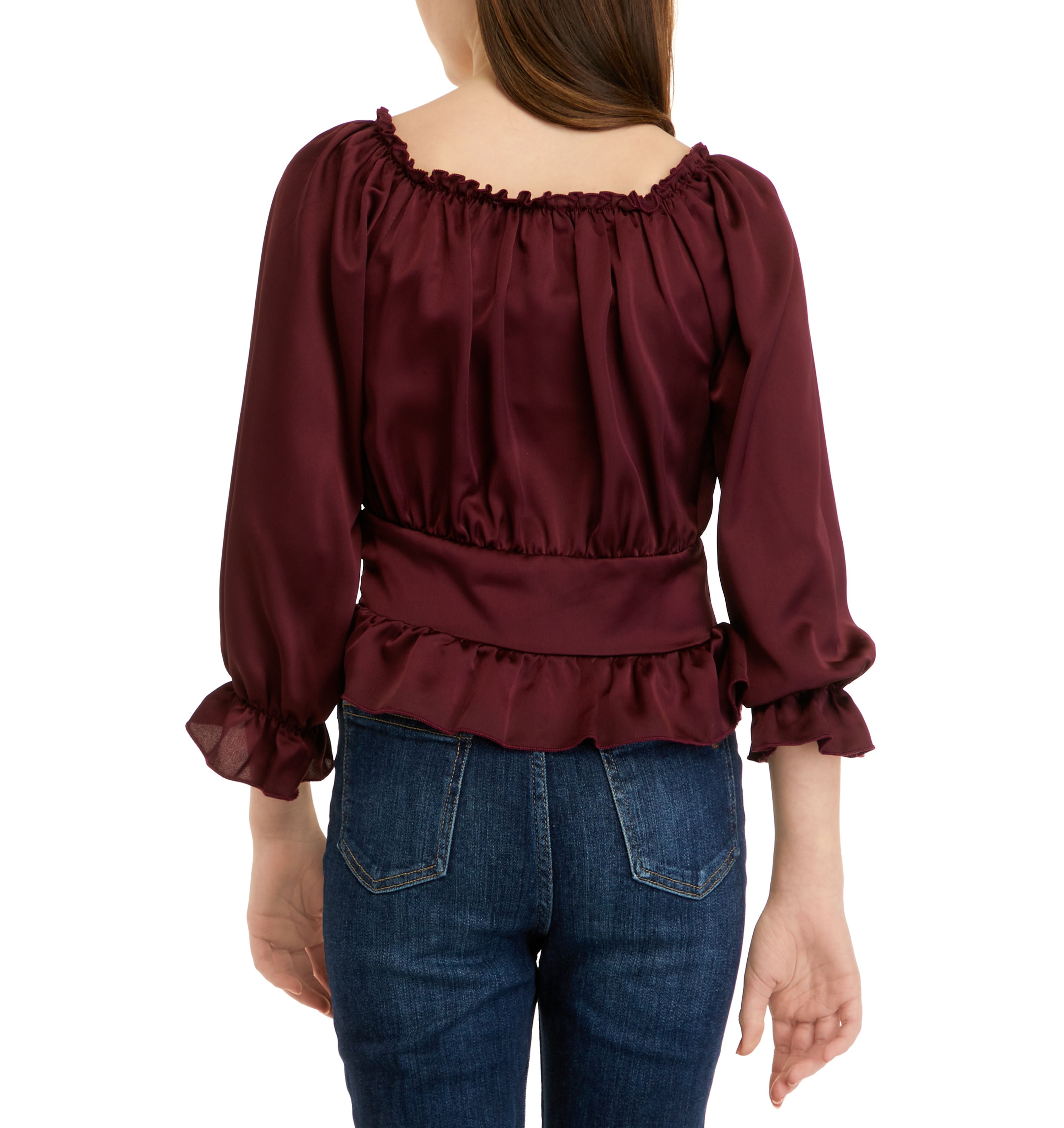 Girls 7-16 Long Sleeve Woven Fashion Top