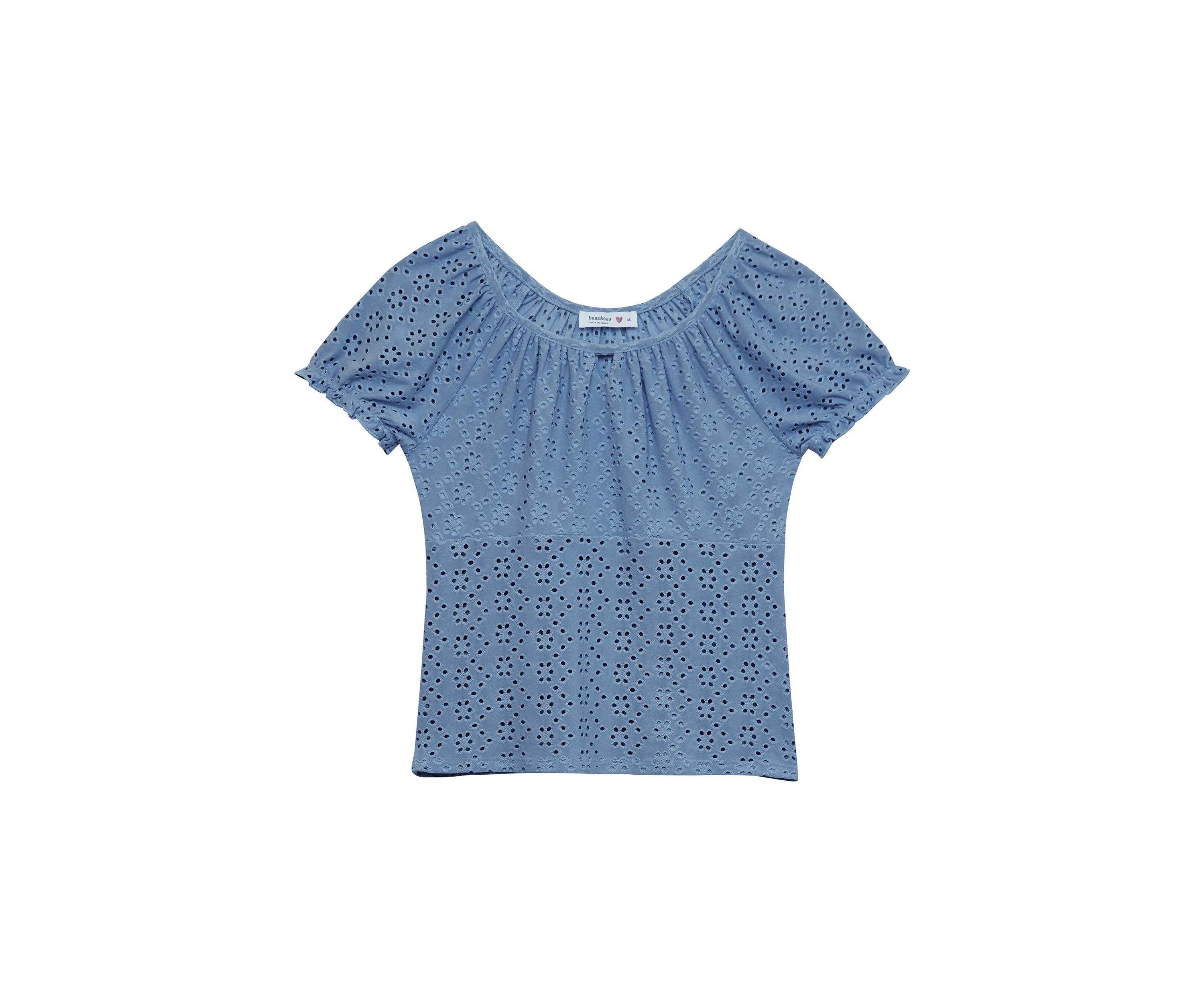 Girls 7-16 Knit Eyelet Emma Top