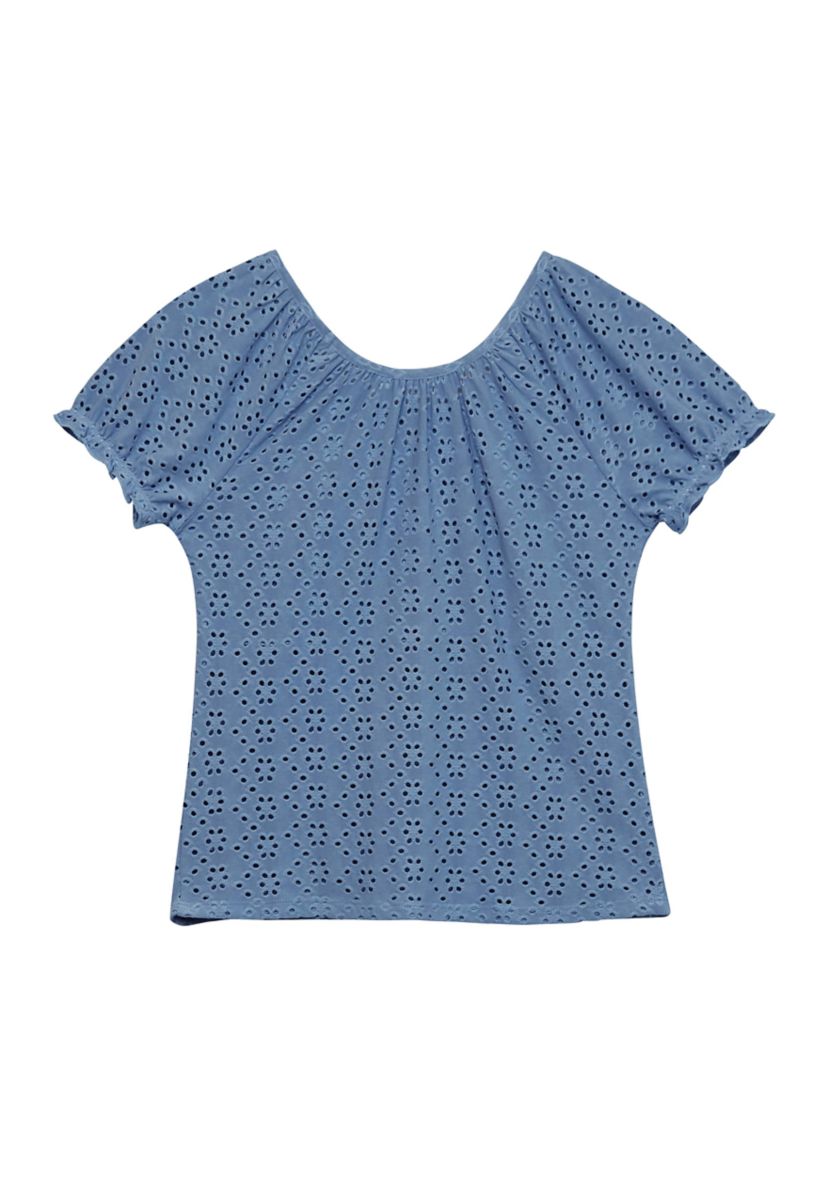 Girls 7-16 Knit Eyelet Emma Top