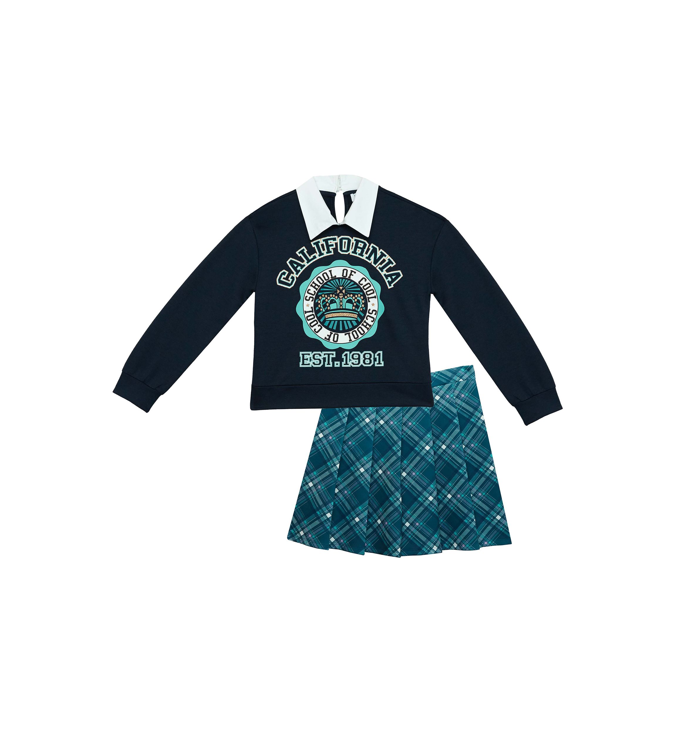 Girls 7-16 Collegiate Skirt Set