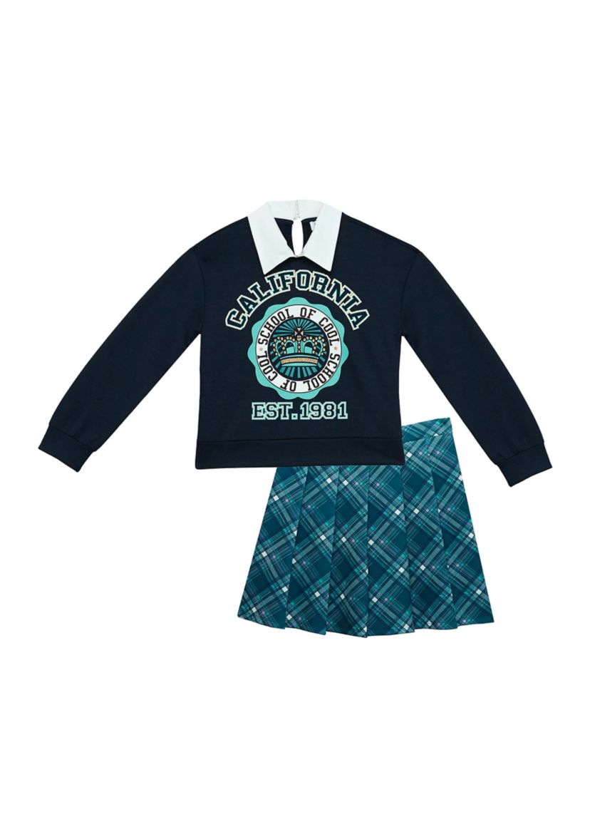 Girls 7-16 Collegiate Skirt Set