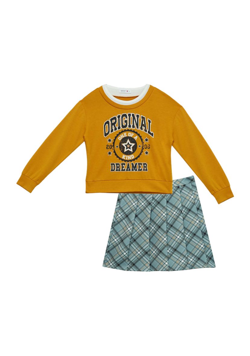 Girls 7-16 Collegiate Skirt Set