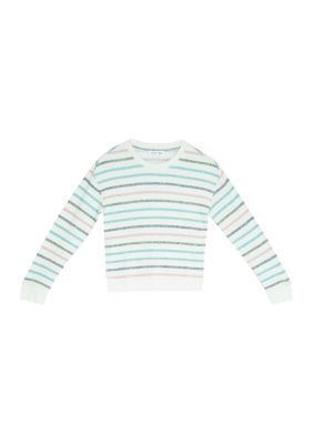 Girls 7-16 Crew Striped Sweater