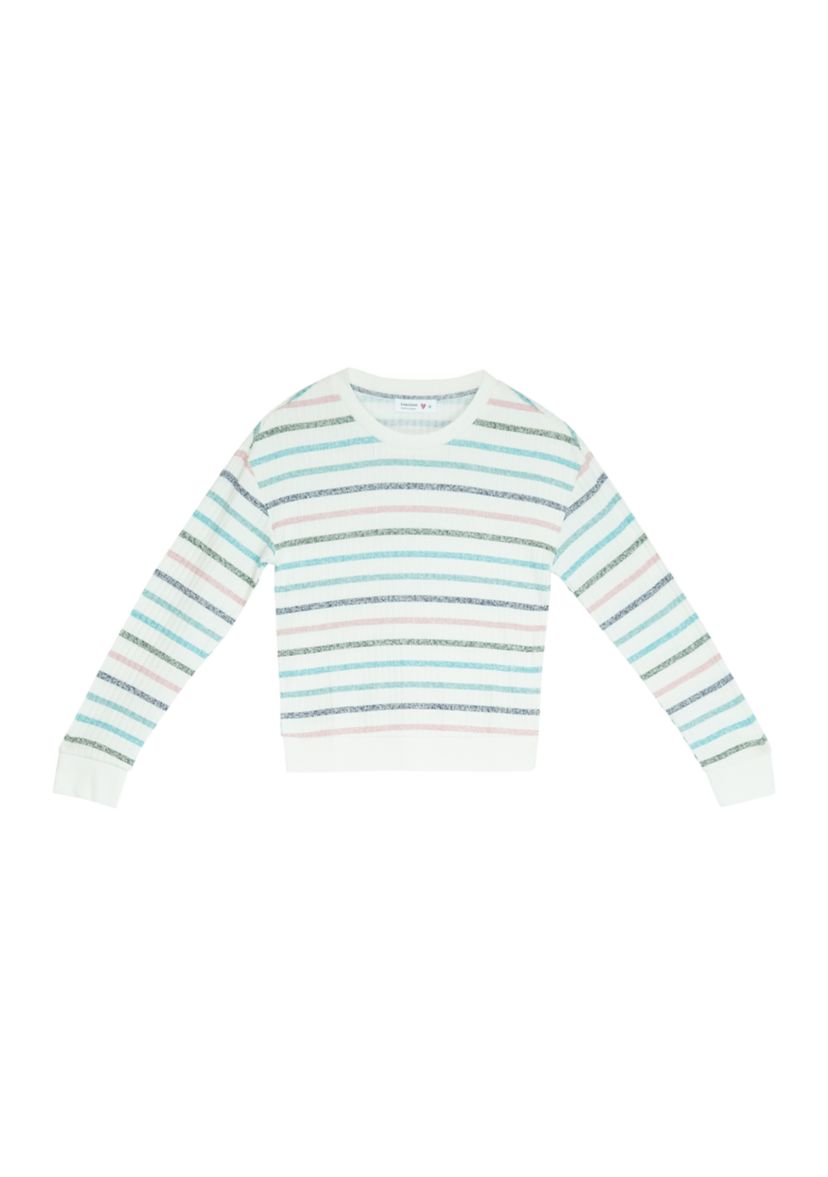 Girls 7-16 Crew Striped Sweater 