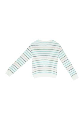 Girls 7-16 Crew Striped Sweater