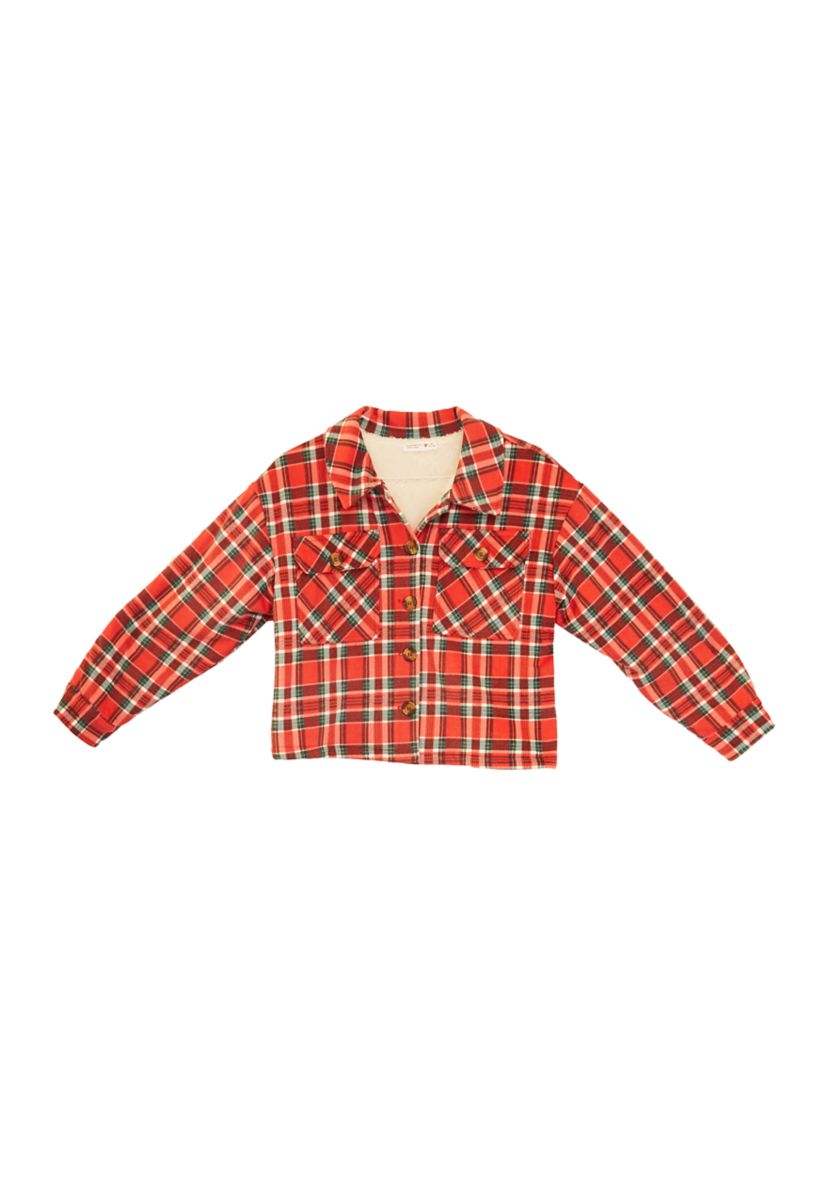 Girls 7-16 Plaid Shacket