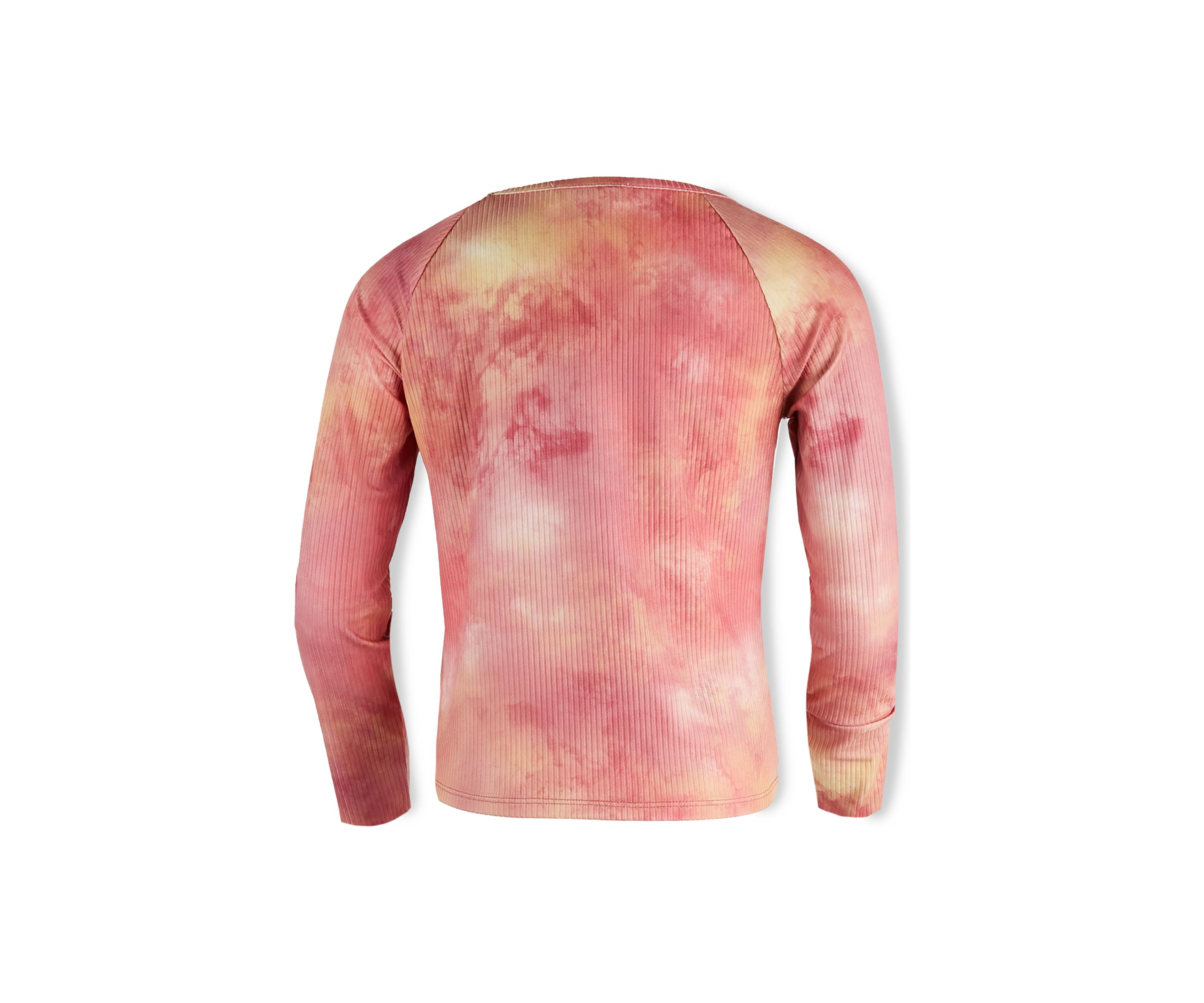Girls 7-16 Long Sleeve Ruched Tie Dye Top 