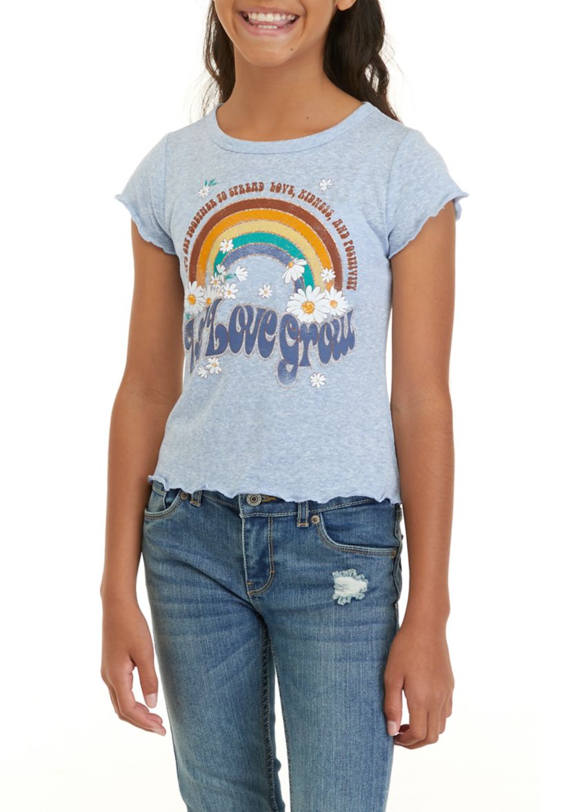 Girls 7-16 Blue Rainbow Shirt