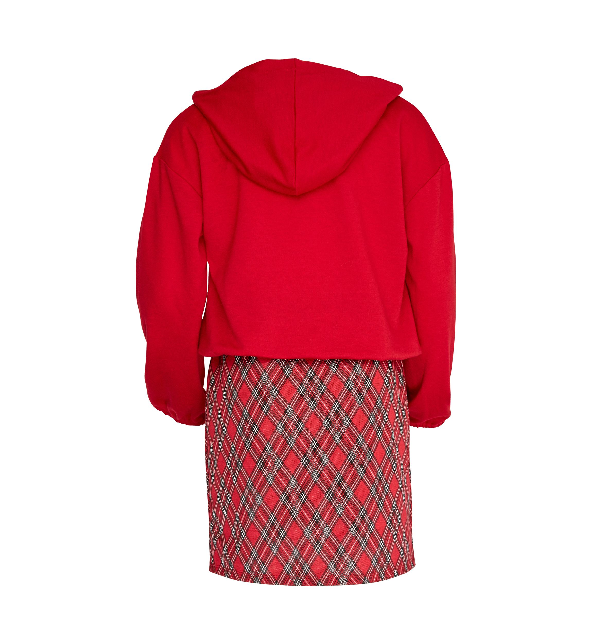 Girls 7-16 Hoodie and Plaid Skirt Set