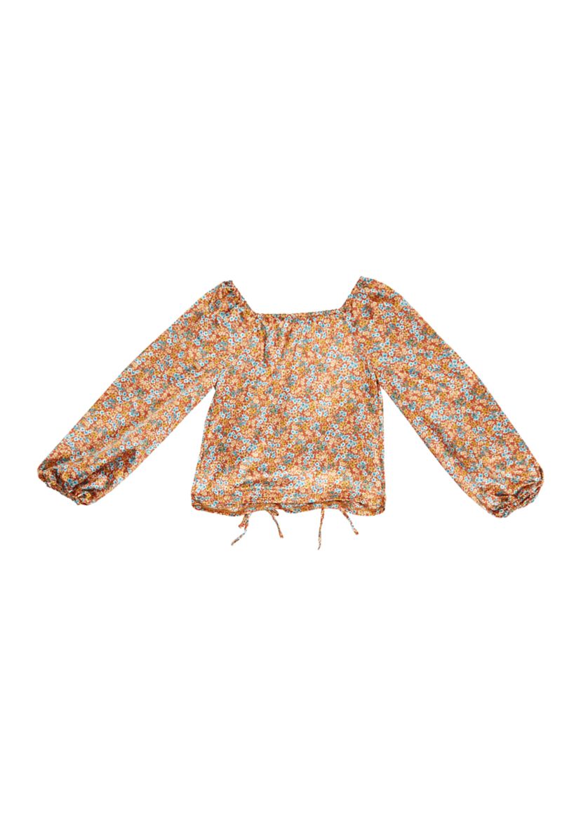 Girls 7-16 Printed Satin Top