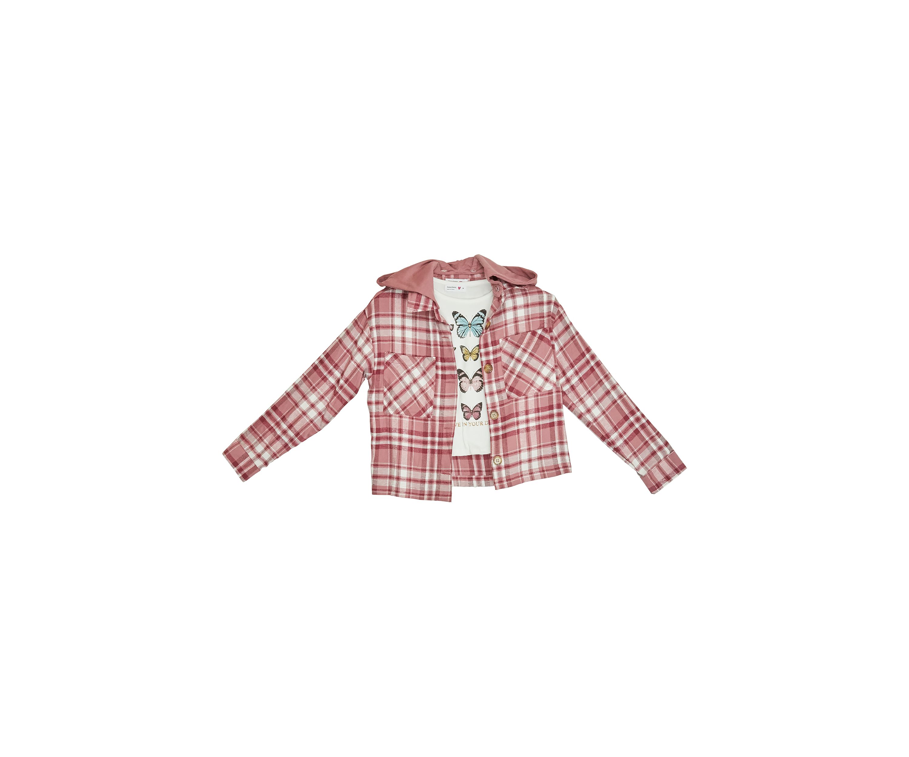 Girls 7-16 Shacket with Hood