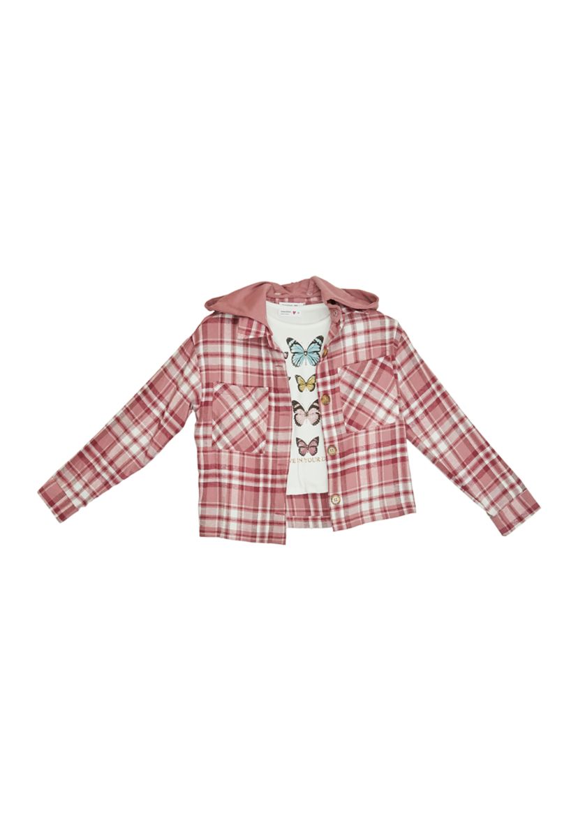 Girls 7-16 Shacket with Hood