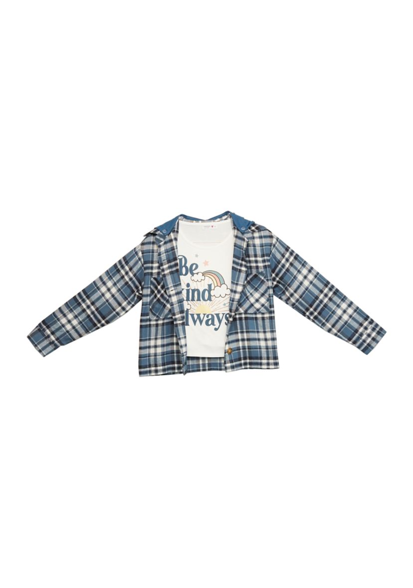 Girls 7-16 Be Kind Printed Shacket