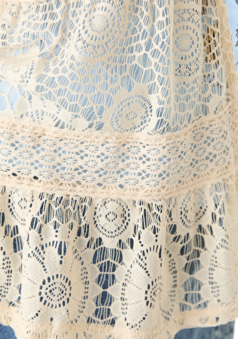 Girls 7-16 2fer Lace Vest to Graphic T-Shirt