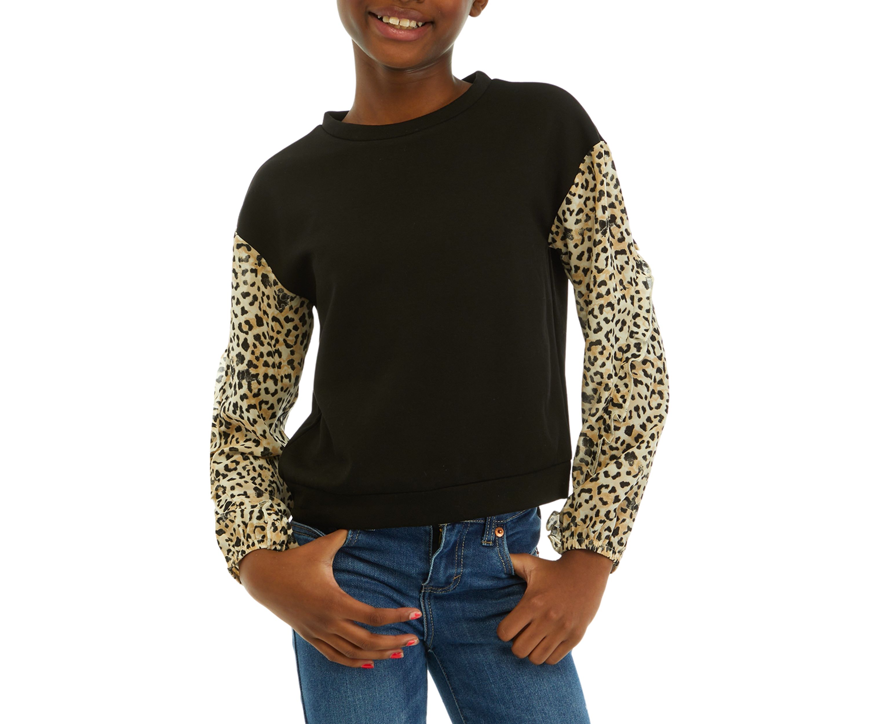 Girls 7-16 Chiffon Sleeve Top