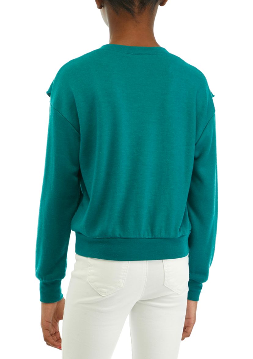 Girls 7-16 Sweatshirt with Ruffles