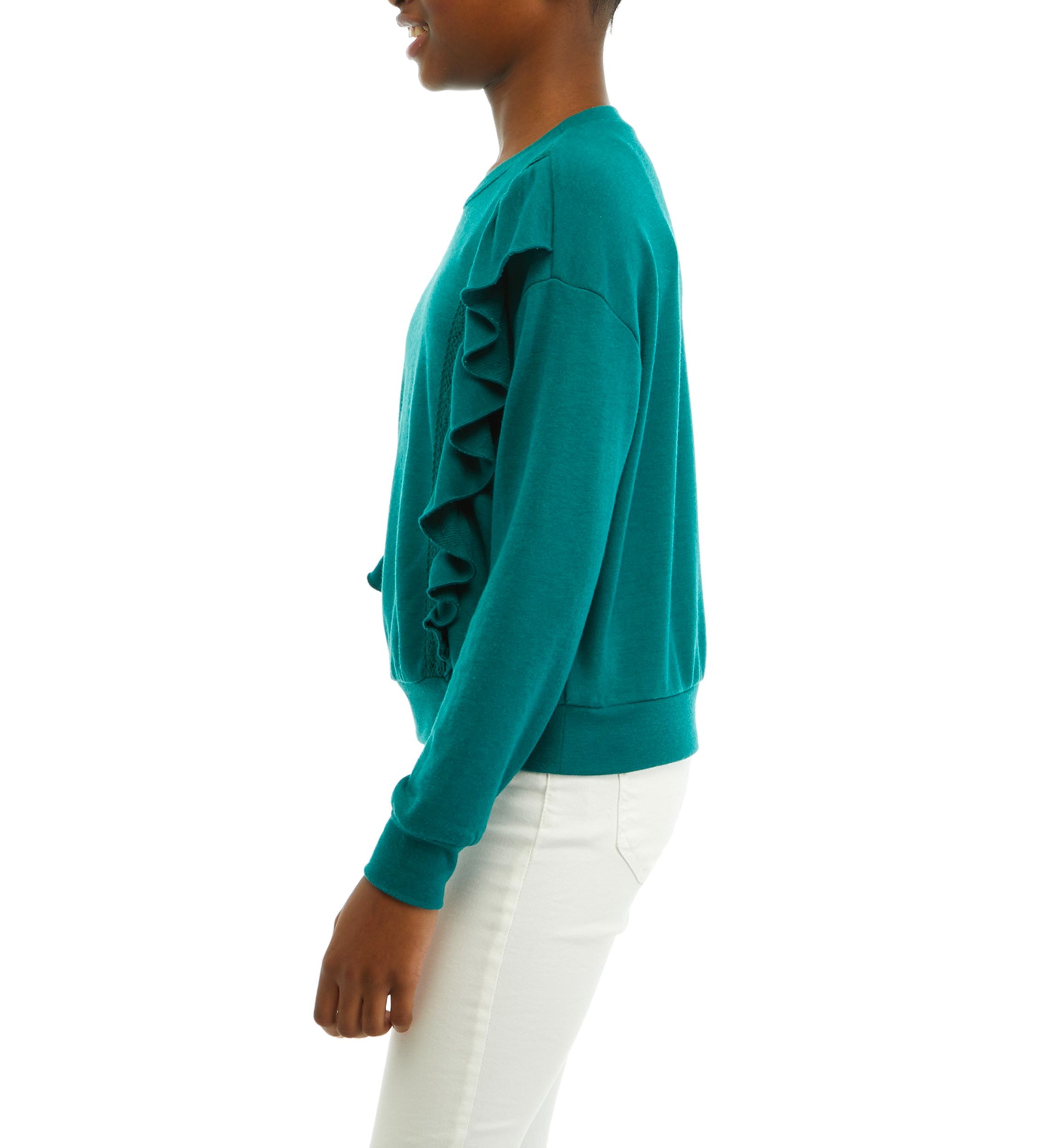 Girls 7-16 Sweatshirt with Ruffles