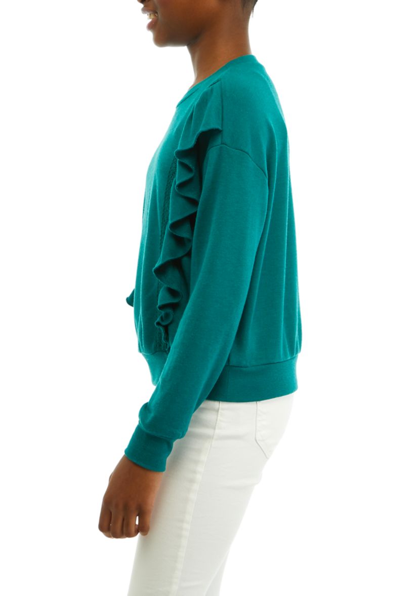 Girls 7-16 Sweatshirt with Ruffles