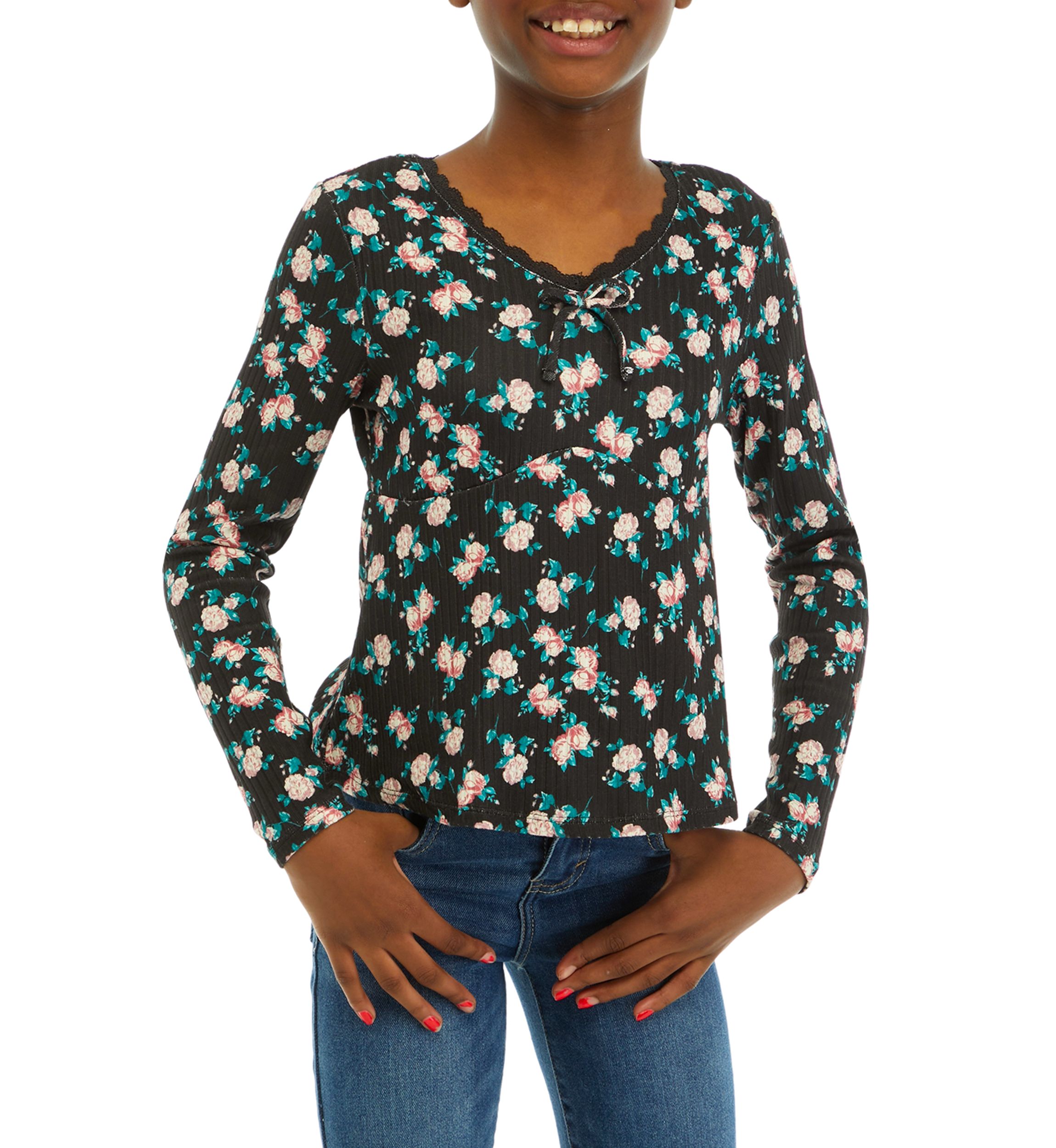 Girls 7-16 Printed Knit Top