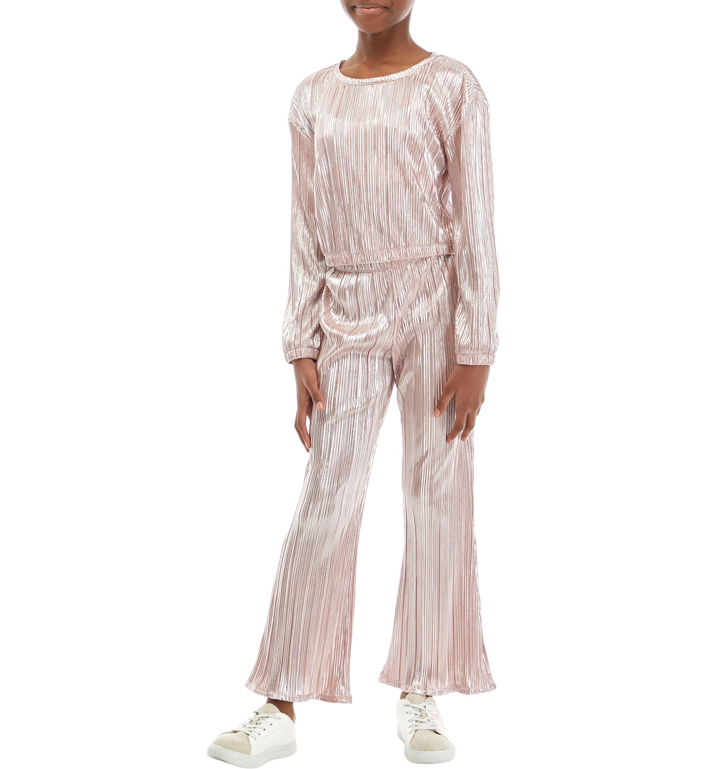 Girls 7-16 Plisse Top and Pants Set