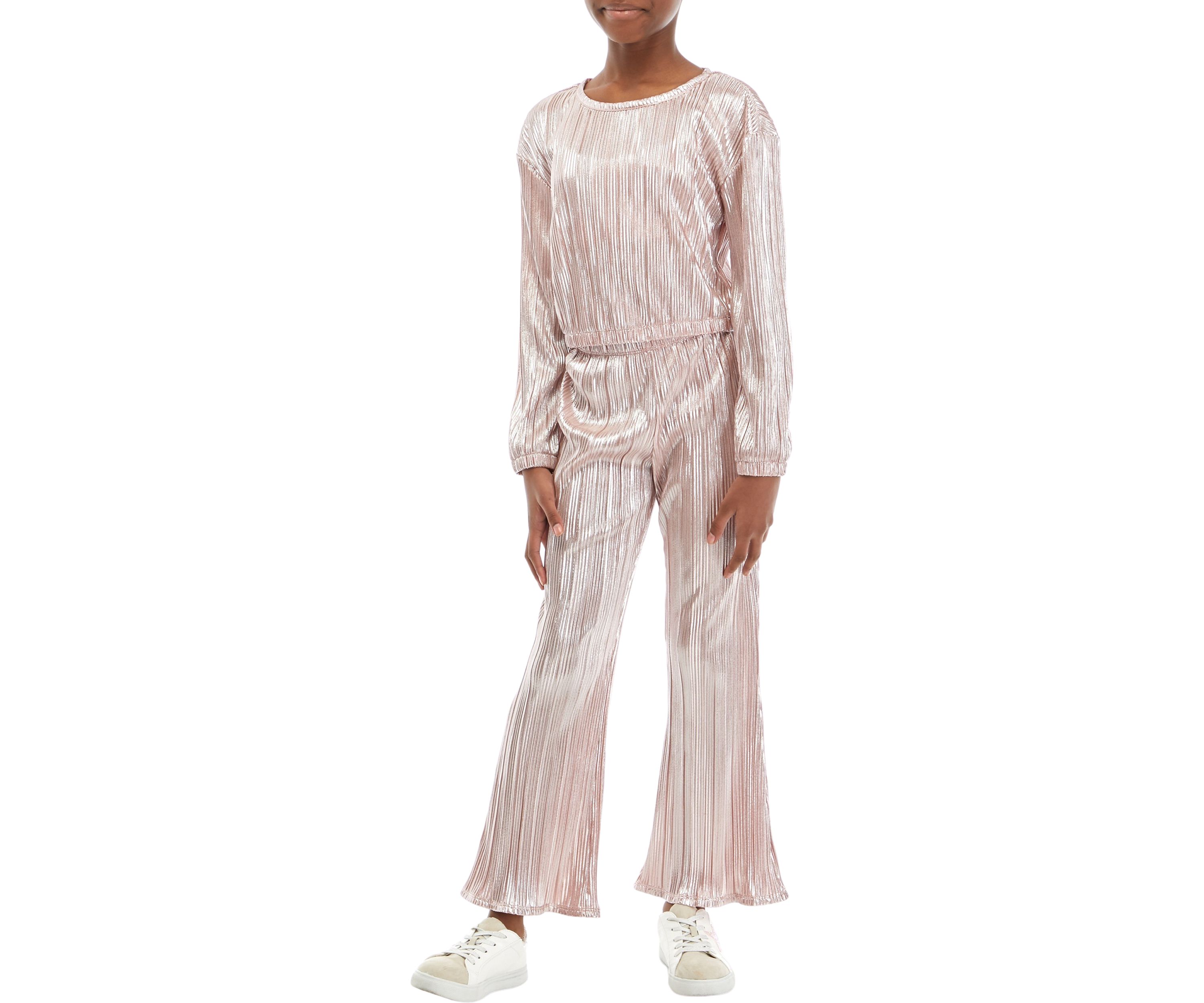 Girls 7-16 Plisse Top and Pants Set