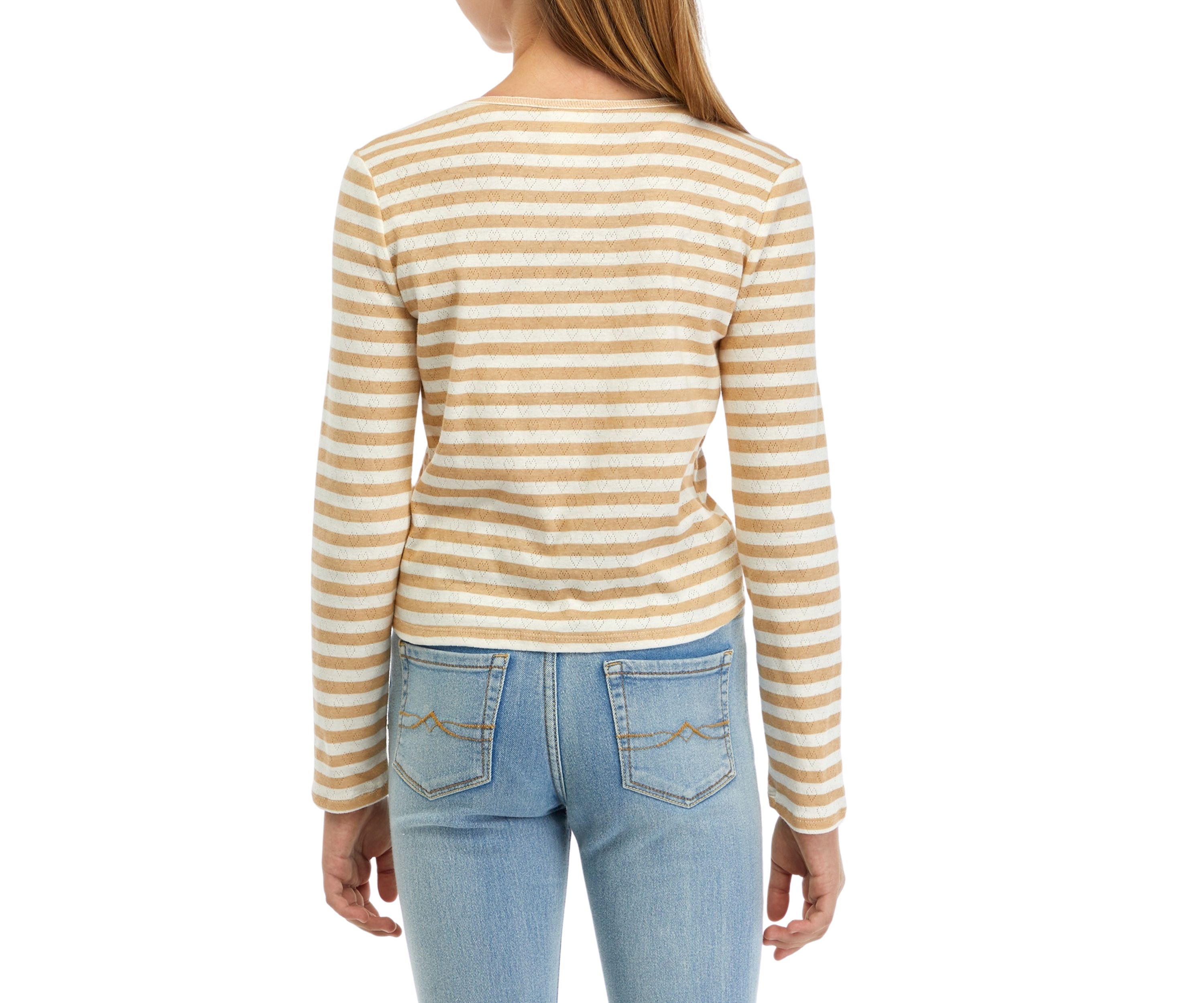 Girls 7-16 Striped Cinched T-Shirt