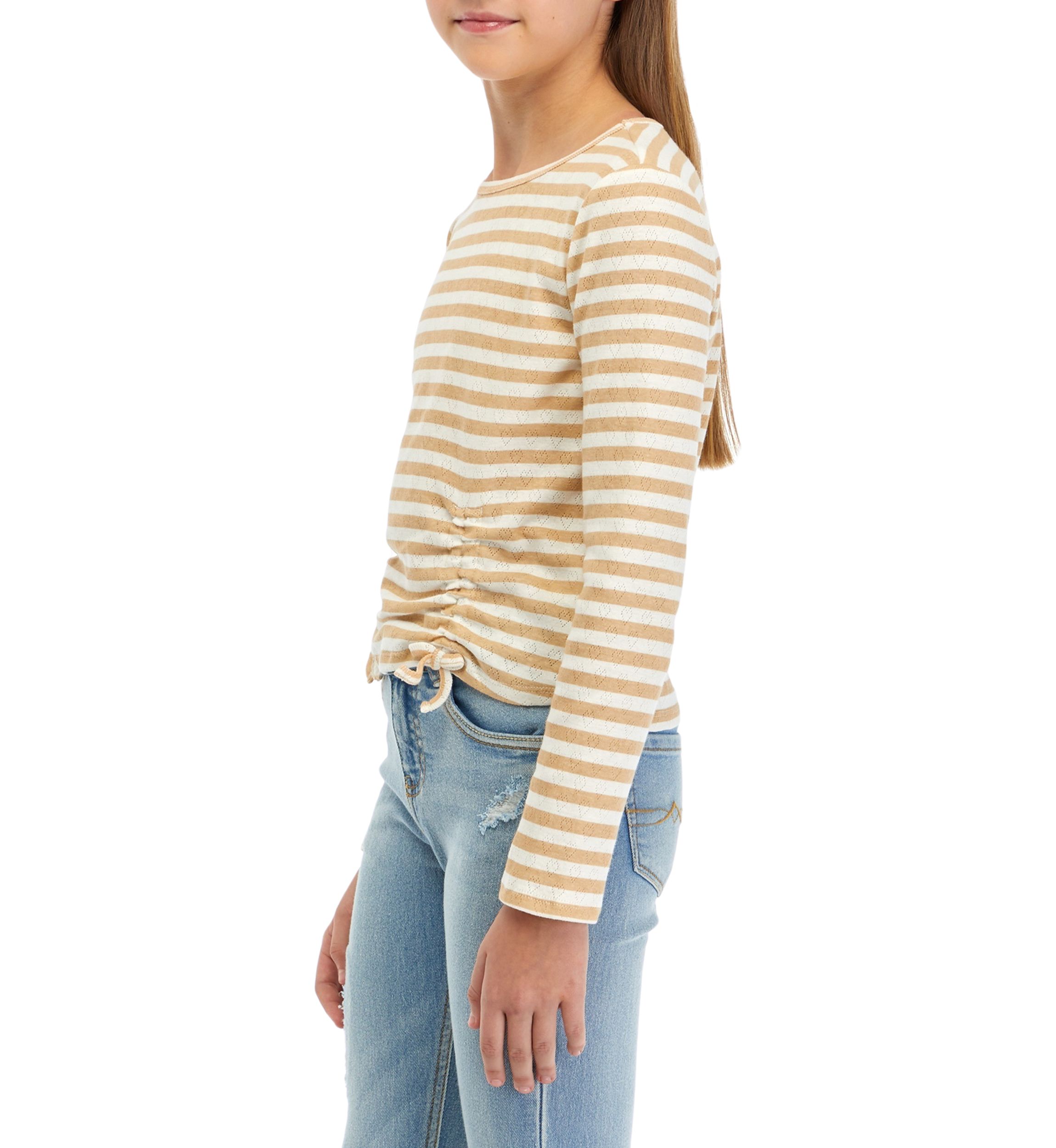 Girls 7-16 Striped Cinched T-Shirt