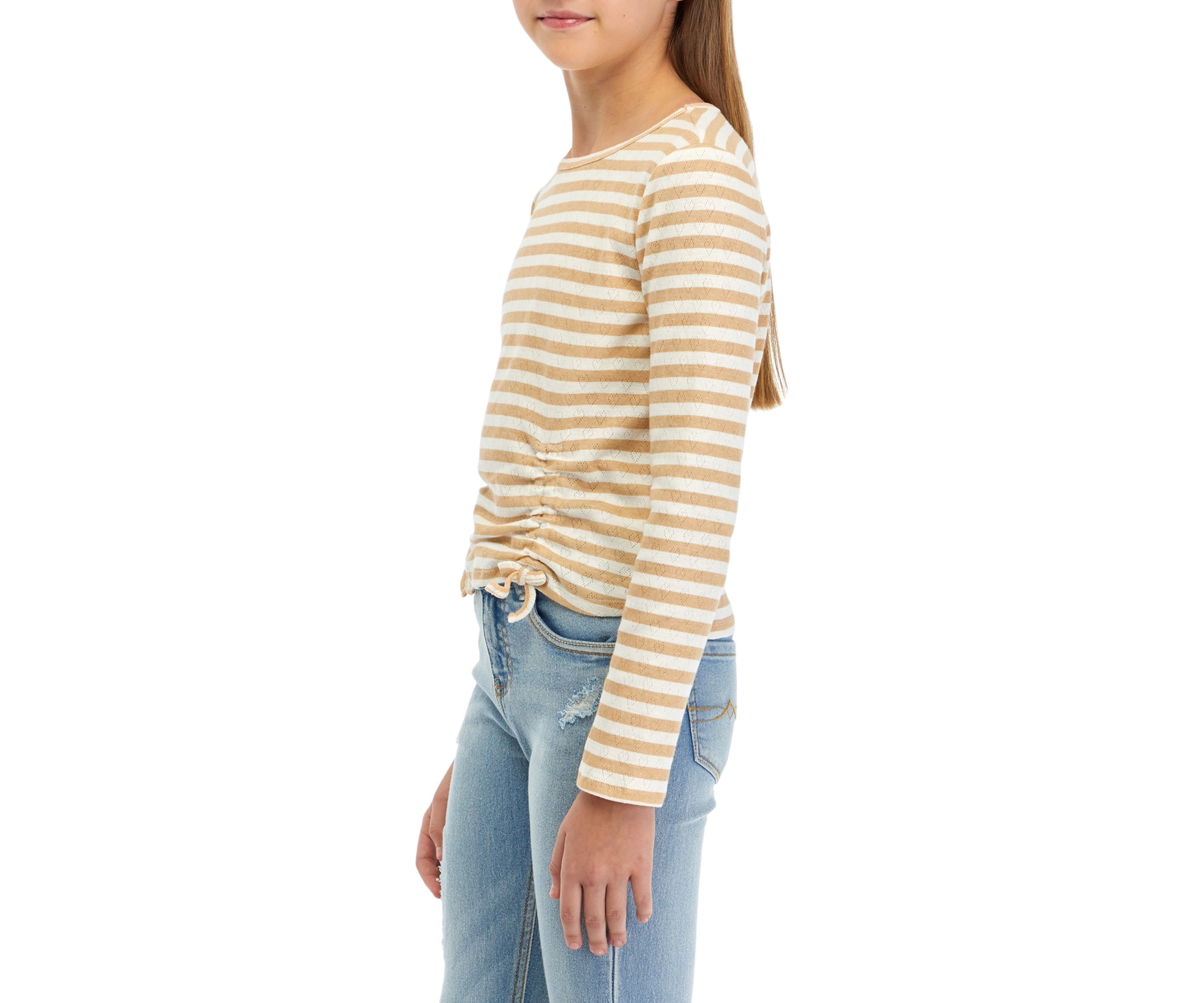 Girls 7-16 Striped Cinched T-Shirt
