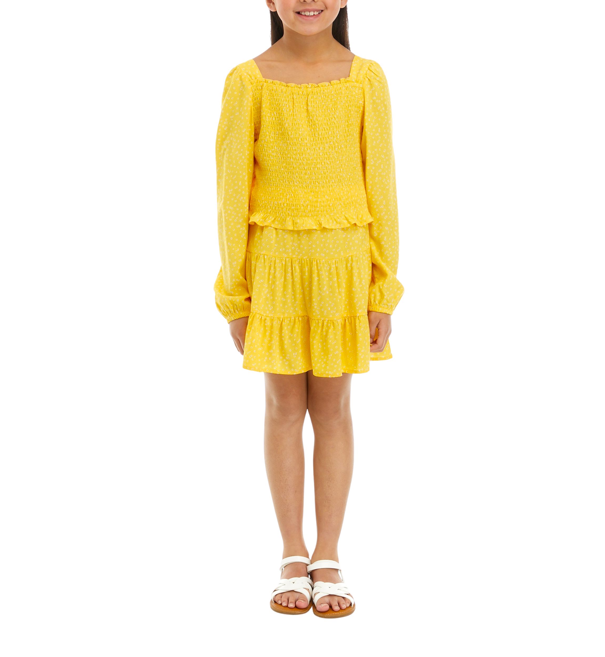 Girls 7-16 Smocked Top and Skirt Set